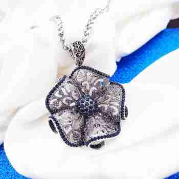Sky Jewelry Кулон-цветок с фианитами на цепочке