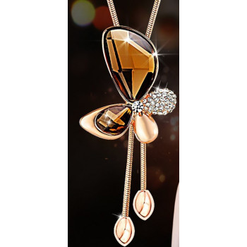 Sky Jewelry Ожерелье с желтым ювелирным стеклом