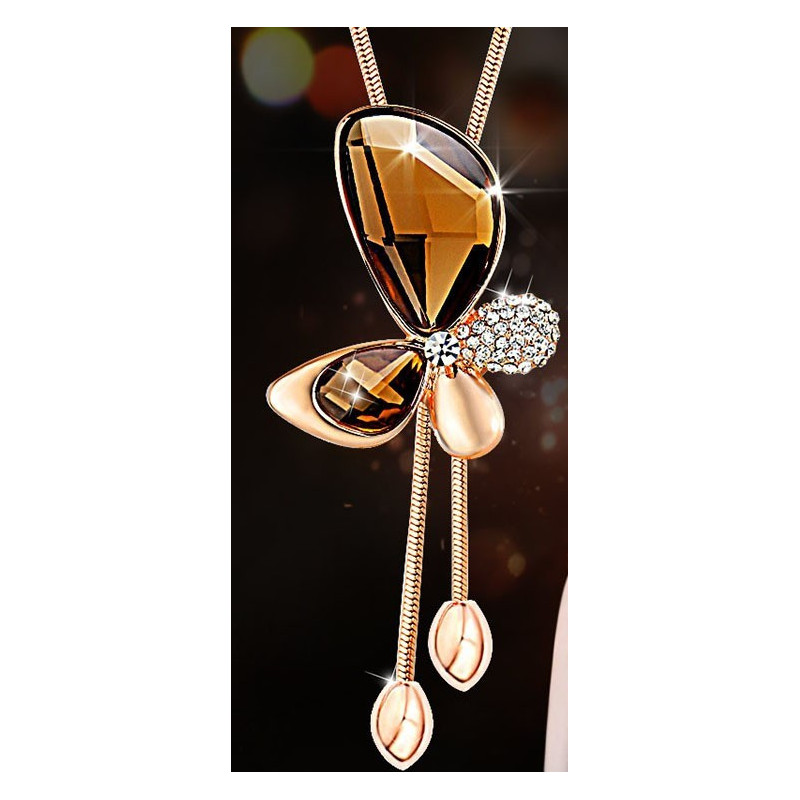 Sky Jewelry Ожерелье с желтым ювелирным стеклом