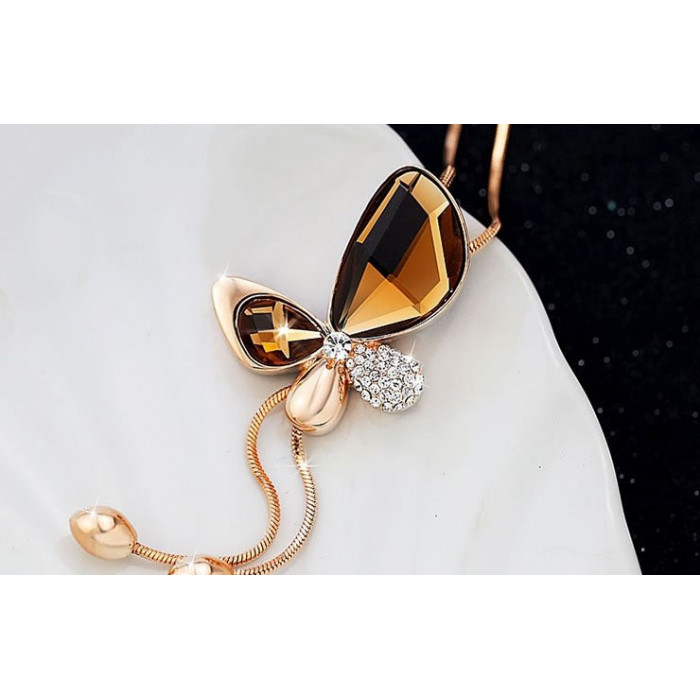 Sky Jewelry Ожерелье с желтым ювелирным стеклом