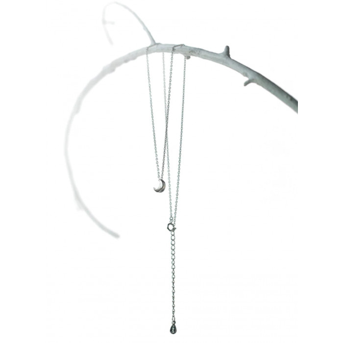 Sky Jewelry Серебряная цепочка с кулоном Луна 925 проба