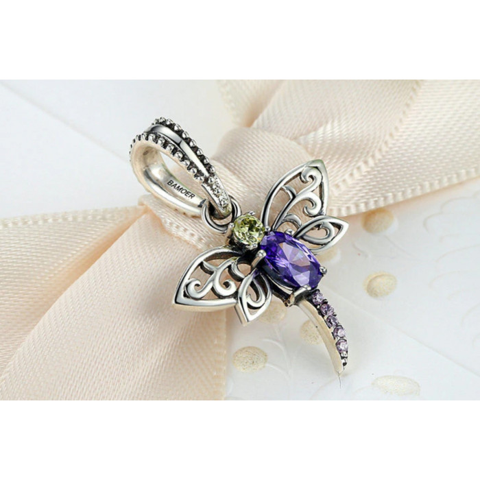 Sky Jewelry Серебряная цепочка с кулоном Стрекоза