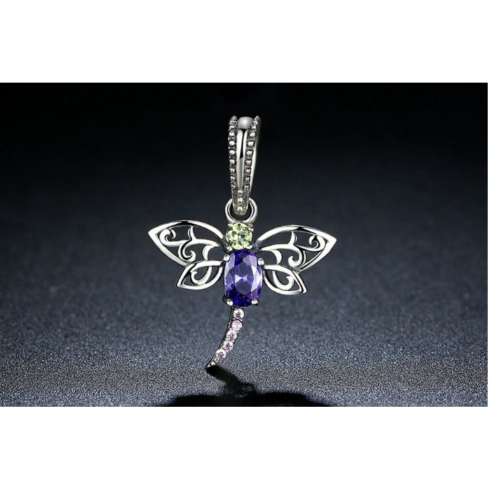 Sky Jewelry Серебряная цепочка с кулоном Стрекоза