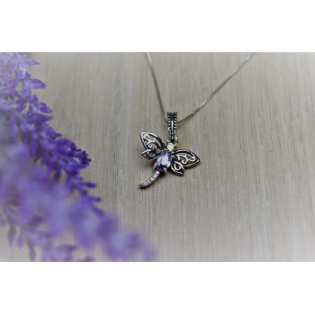 Sky Jewelry Серебряная цепочка с кулоном Стрекоза