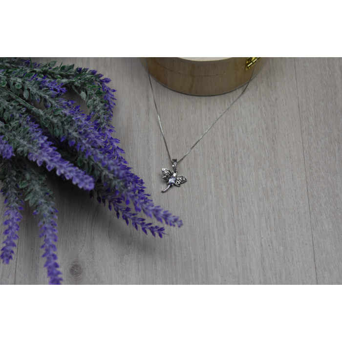 Sky Jewelry Серебряная цепочка с кулоном Стрекоза