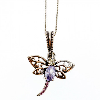Sky Jewelry Серебряная цепочка с кулоном Стрекоза