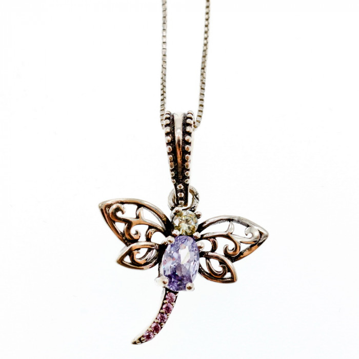 Sky Jewelry Серебряная цепочка с кулоном Стрекоза