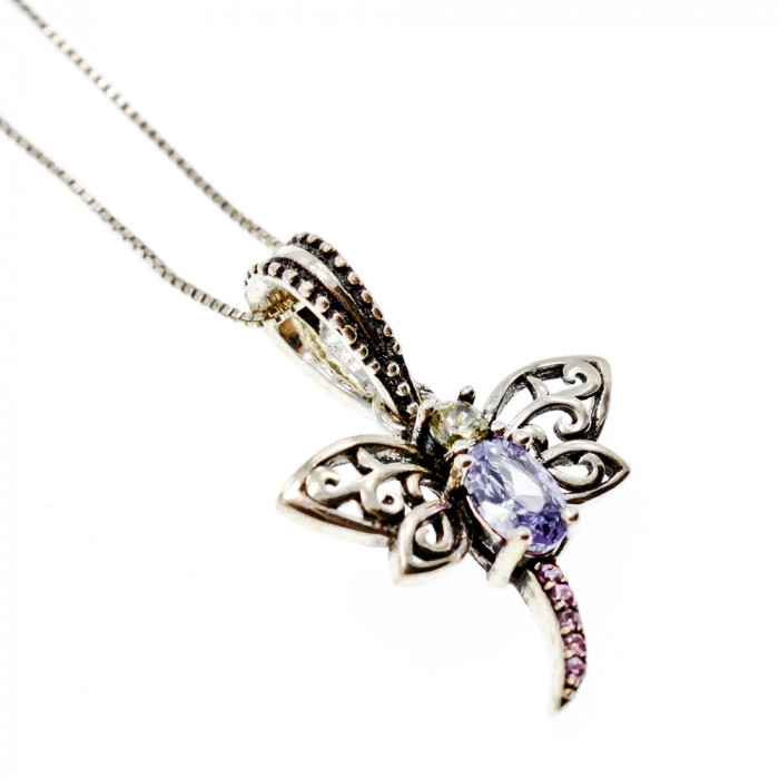 Sky Jewelry Серебряная цепочка с кулоном Стрекоза