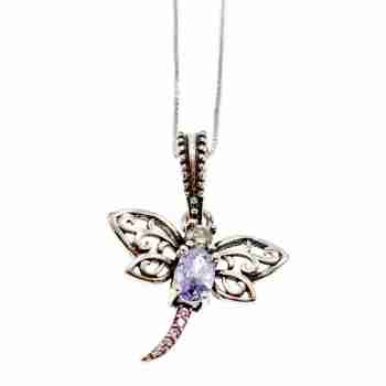 Sky Jewelry Серебряная цепочка с кулоном Стрекоза