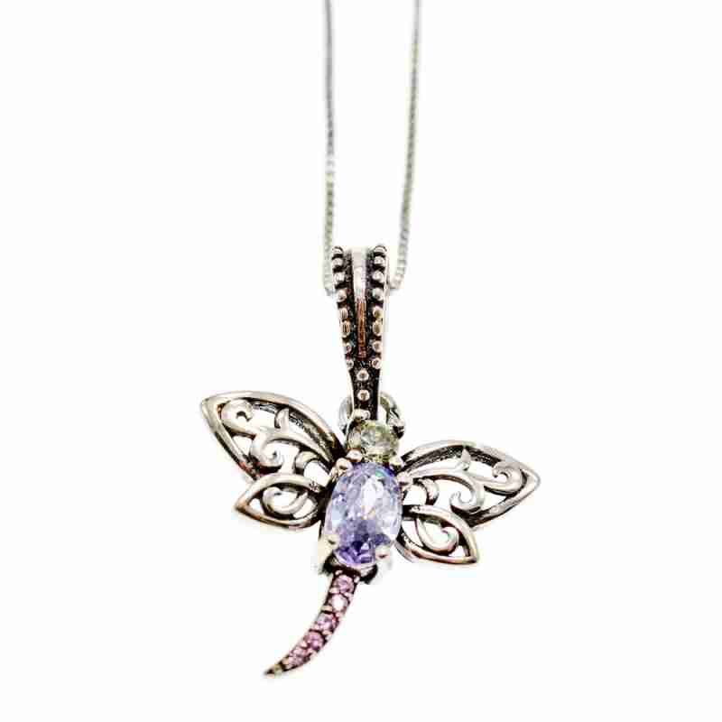 Sky Jewelry Серебряная цепочка с кулоном Стрекоза
