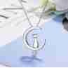 Sky Jewelry Серебряная цепочка с кулоном *Котик на Луне