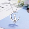 Sky Jewelry Серебряная цепочка с кулоном *Котик на Луне