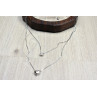 Sky Jewelry Серебряная двойная цепочка с сердечком и капелькой