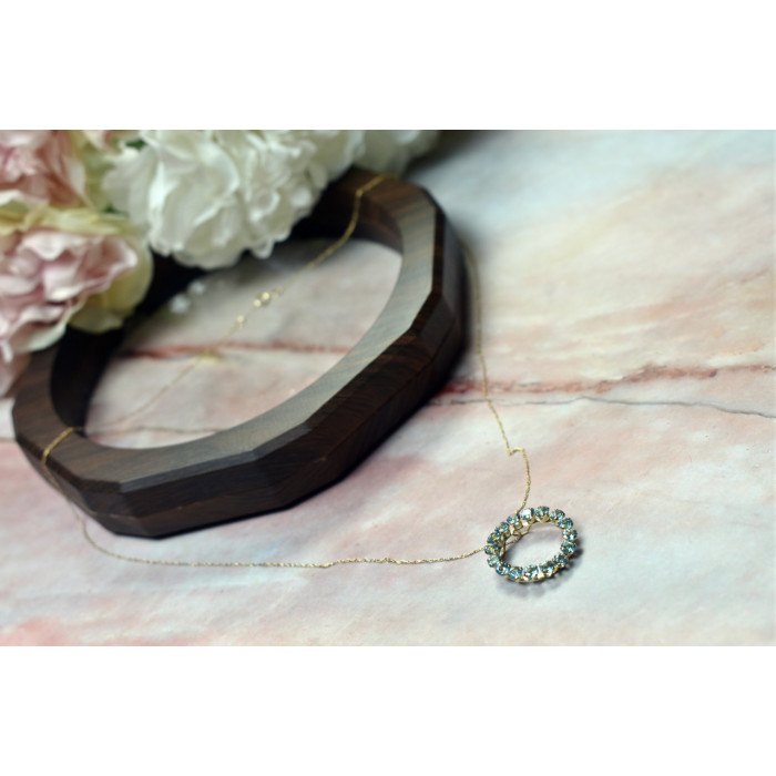 Sky Jewelry Золотая цепочка с кулоном камни Топаз