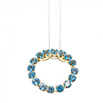 Sky Jewelry Золотая цепочка с кулоном камни Топаз