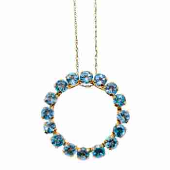 Sky Jewelry Золотая цепочка с кулоном камни Топаз
