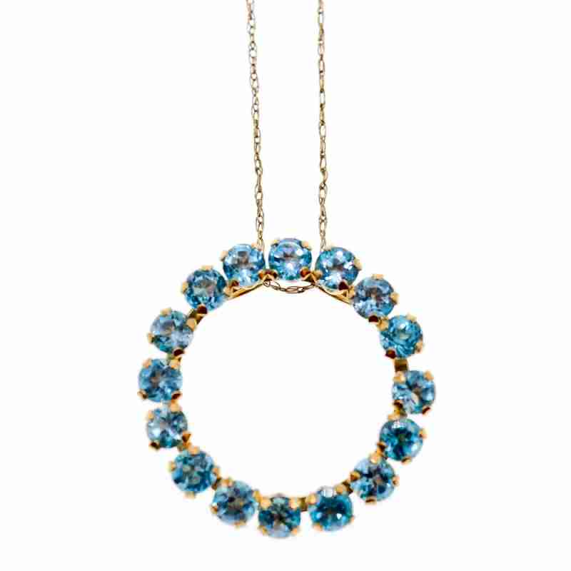 Sky Jewelry Золотая цепочка с кулоном камни Топаз