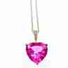 Sky Jewelry Золотой кулон с камнем Розовый Сапфир и бриллиантом