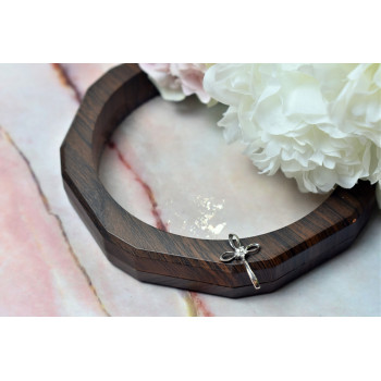 Sky Jewelry Золотой кулон  с бесцветным (белым) сапфиром