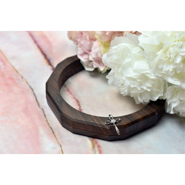 Sky Jewelry Золотой кулон  с бесцветным (белым) сапфиром