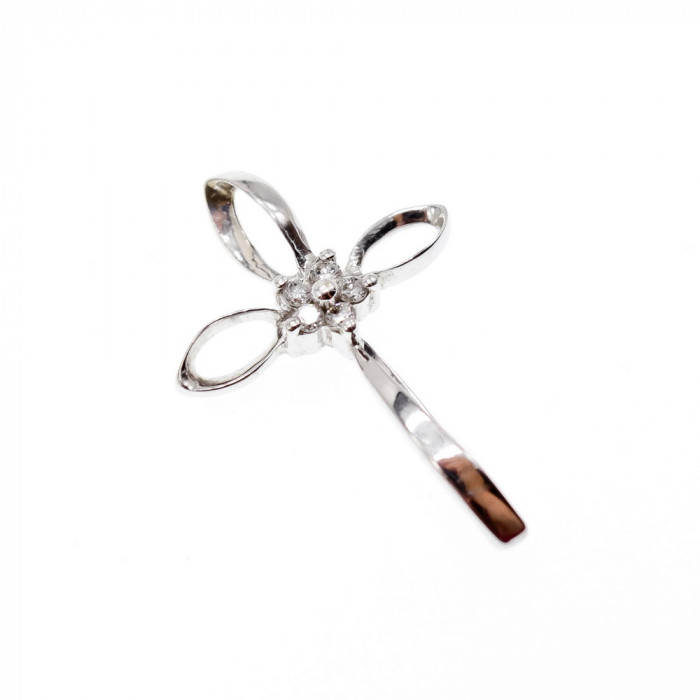 Sky Jewelry Золотой кулон  с бесцветным (белым) сапфиром