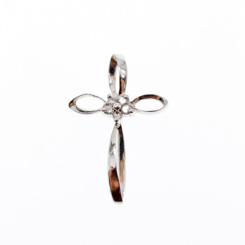 Sky Jewelry Золотой кулон  с бесцветным (белым) сапфиром