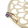 Sky Jewelry Золотое кольцо с аметистом и бриллиантом