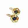 Sky Jewelry Золотые серьги Italy с синей Шпинелью
