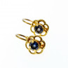 Sky Jewelry Золотые серьги Italy с синей Шпинелью