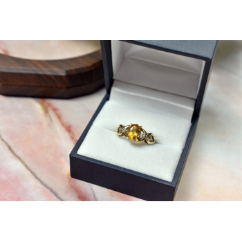 Sky Jewelry Золотое кольцо с цитрином и бриллиантами