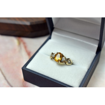 Sky Jewelry Золотое кольцо с цитрином и бриллиантами