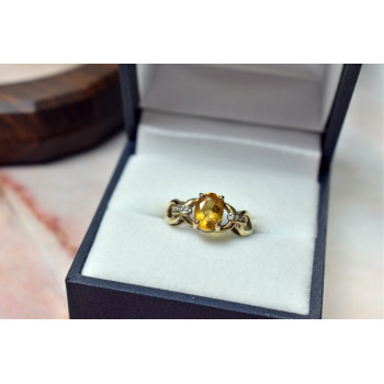 Sky Jewelry Золотое кольцо с цитрином и бриллиантами