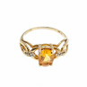 Sky Jewelry Золотое кольцо с цитрином и бриллиантами
