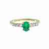 Sky Jewelry Золотое кольцо с изумрудом и бесцветной Шпинелью