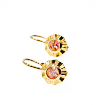 Sky Jewelry Золотые серьги с Морганитом Italy