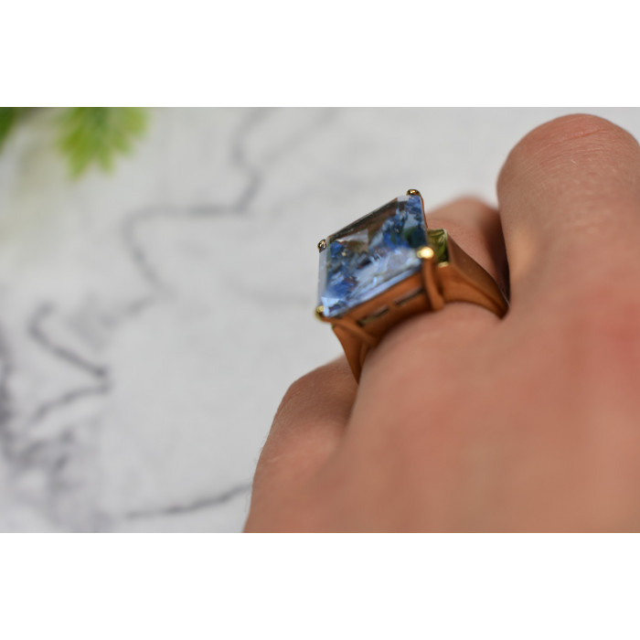 Sky Jewelry Серебряное кольцо в позолоте с Иолитом