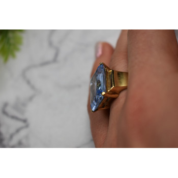 Sky Jewelry Серебряное кольцо в позолоте с Иолитом