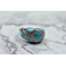 Sky Jewelry Серебряное кольцо с бирюзой и фианитами