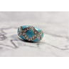 Sky Jewelry Серебряное кольцо с бирюзой и фианитами