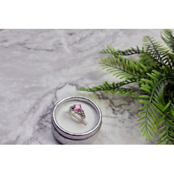 Sky Jewelry Серебряное кольцо с розовым фианитом