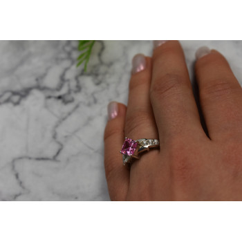Sky Jewelry Серебряное кольцо с розовым фианитом