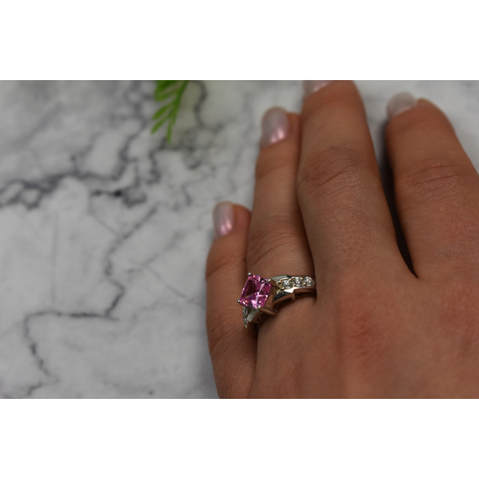 Sky Jewelry Серебряное кольцо с розовым фианитом