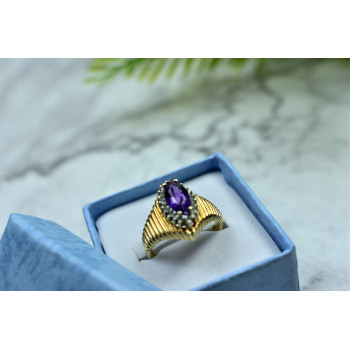 Sky Jewelry Золотое кольцо с Турмалином и бриллиантами