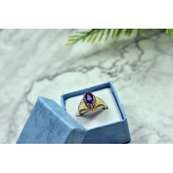 Sky Jewelry Золотое кольцо с Турмалином и бриллиантами