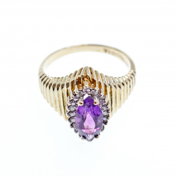 Sky Jewelry Золотое кольцо с Турмалином и бриллиантами