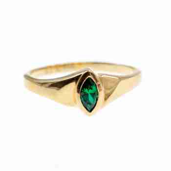 Sky Jewelry Золотое кольцо с Изумрудом