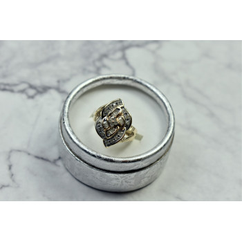 Sky Jewelry Золотое кольцо с бесцветным (белым) сапфиром