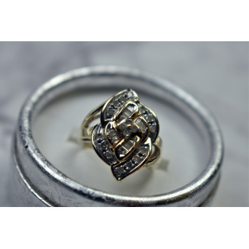 Sky Jewelry Золотое кольцо с бесцветным (белым) сапфиром