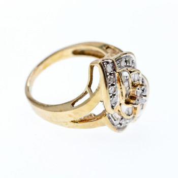 Sky Jewelry Золотое кольцо с бесцветным (белым) сапфиром