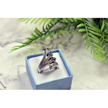 Sky Jewelry Серебряное кольцо с натуральными камнями